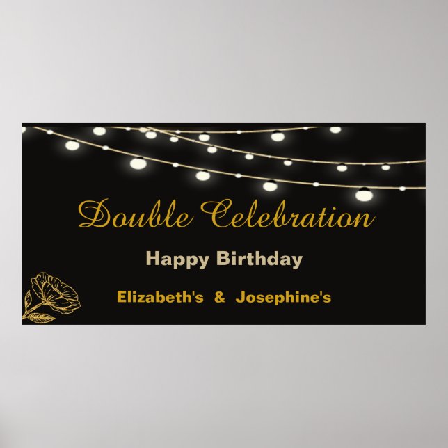 Elegant Dual Birthday Soiree Poster (Front)