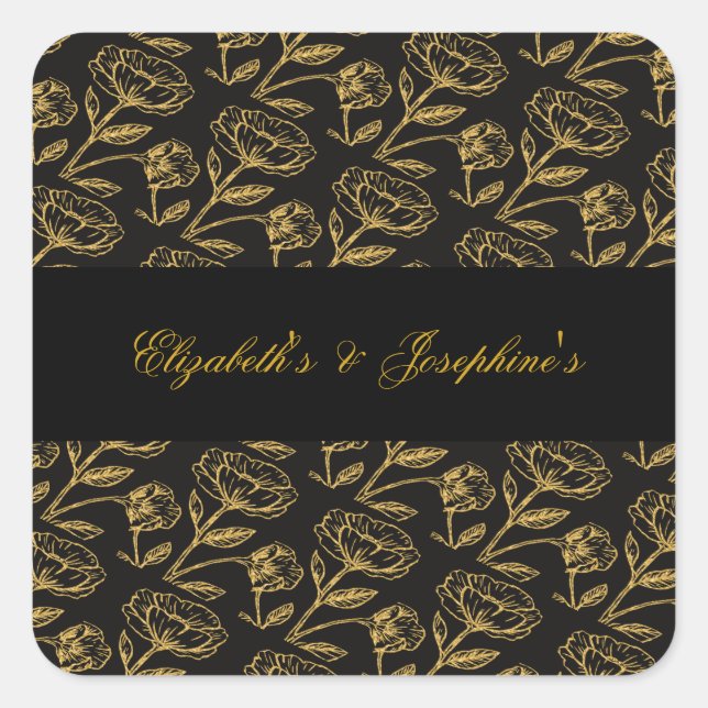 Elegant Dual Birthday Soiree  Square Sticker (Front)