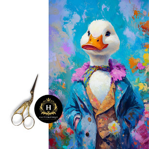 Elegant Duck Whimsical Spring Decoupage Tissue Paper