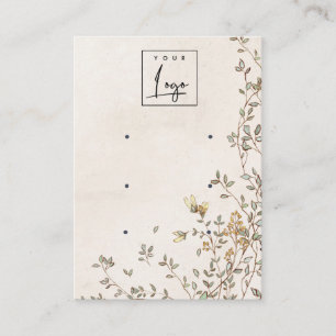 Elegant Dusky Floral Vine Logo 3 Earring Display Business Card