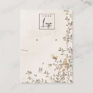 Elegant Dusky Floral Vine Logo Earring Necklace Business Card