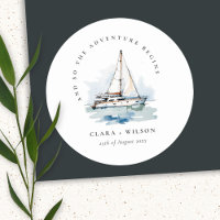Elegant Dusky Sailboat Yacht Seascape Wedding