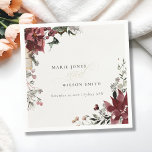 Elegant Dusky Warm Winter Festive Foliage Wedding Napkin<br><div class="desc">If you need any further customisation please feel free to message me on yellowfebstudio@gmail.com.</div>