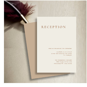 Elegant Dusty Beige Modern Typography Wedding Enclosure Card
