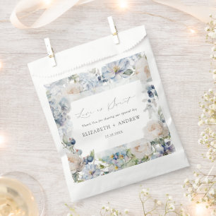 Elegant Dusty Blue & Blush Pink Wedding Favour Bag