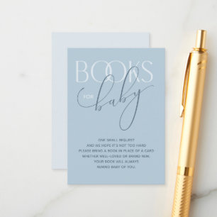 Elegant Dusty Blue Book Request Enclosure Card