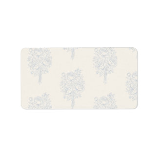 Elegant Dusty Blue Botanical Garden Wedding Label