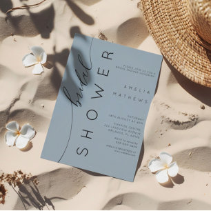 Elegant Dusty Blue Bridal Shower Invitation