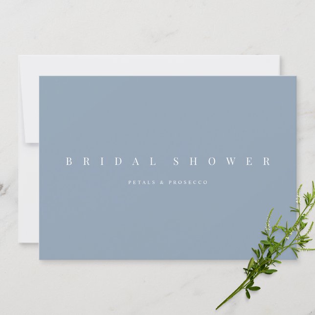 Elegant Dusty Blue Bridal Shower Invitation (Creator Uploaded)