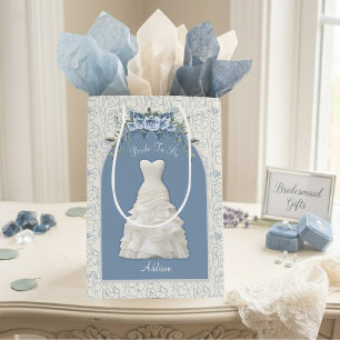 Elegant Dusty Blue Bride To Be Medium Gift Bag