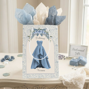Elegant Dusty Blue Bridesmaid Proposal Gift Bag