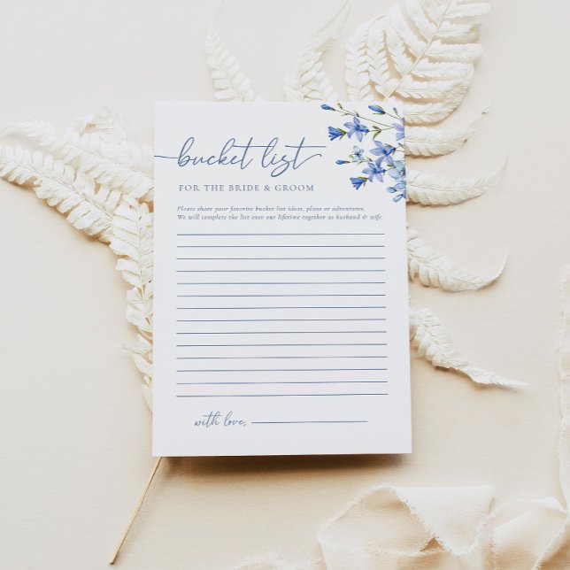 Elegant Dusty Blue Bucket List Bridal Shower Game (Creator Uploaded)