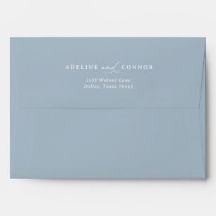 Elegant Dusty Blue Calligraphy Addressed Wedding Envelope