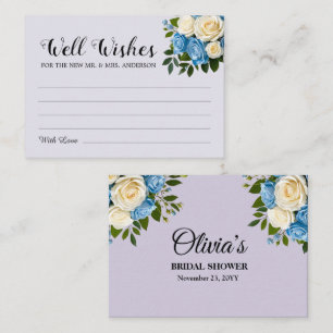 Elegant Dusty Blue, Champagne, and Wishing well Enclosure Card