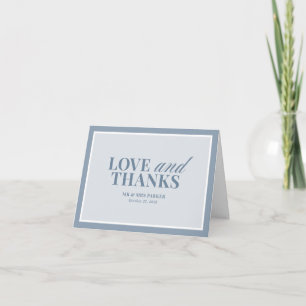 Elegant Dusty Blue Classic Luxe Wedding Thank You Card