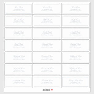 Elegant Dusty Blue Classic Script Guest Address