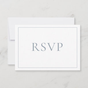 Elegant Dusty Blue Classic Script RSVP Card
