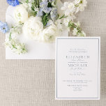 Elegant Dusty Blue Classic Script Wedding Invitation<br><div class="desc">A classic,  elegant dusty blue wedding invitation,  featuring script calligraphy. Perfect for the modern bride having a formal affair. Contact designer for matching products. Copyright Elegant Invites,  all rights reserved.</div>