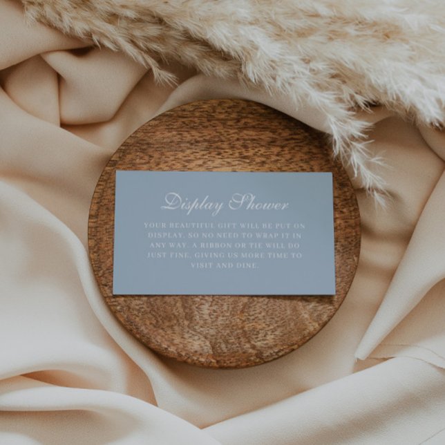 Elegant Dusty Blue Display Shower Bridal Shower Enclosure Card (Creator Uploaded)