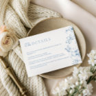 Elegant Dusty Blue Floral Garden Wedding Details