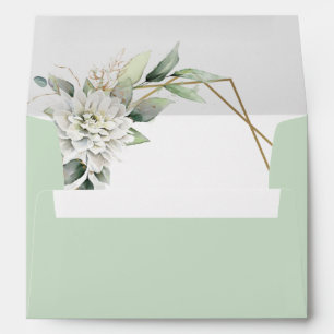 Elegant Dusty Blue Floral Greenery for 5x7 card Envelope