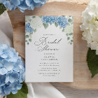Elegant Dusty Blue Floral Hydrangea Bridal Shower