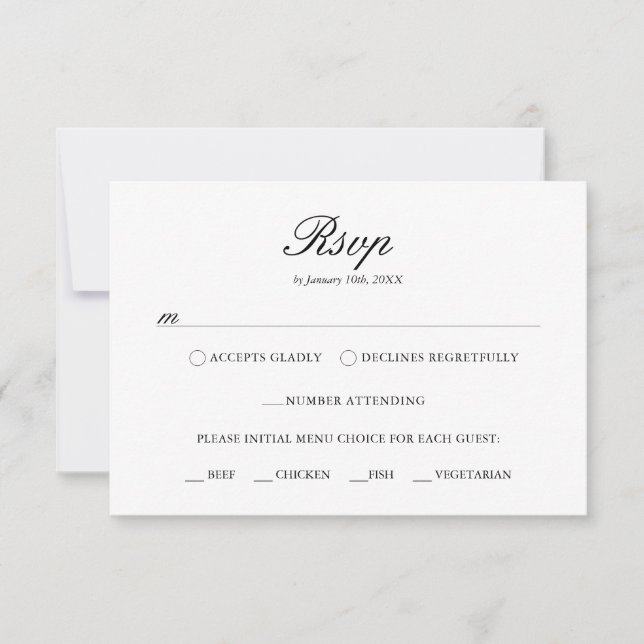 Elegant Dusty Blue Floral Monogram Crest  RSVP Card (Front)