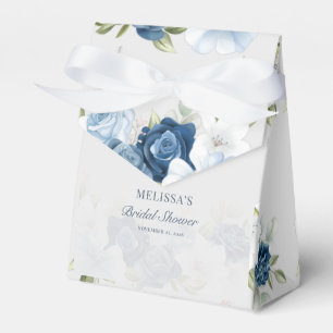 Elegant Dusty Blue Floral Rustic Bridal Shower Favour Box