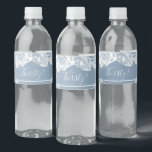 Elegant Dusty Blue Floral Thirsty Water Bottle Label<br><div class="desc">These dusty blue floral labels that say "Thirsty?" would look amazing on all the water bottles at your big celebration!  They will definitely add that finishing touch you've been looking for to the bar and coordinate perfectly with your dusty blue floral theme!</div>
