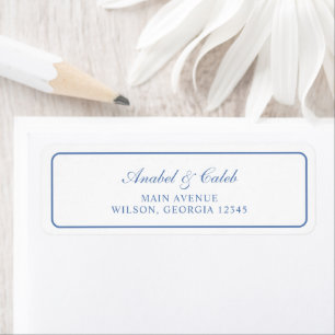 Elegant Dusty Blue Frame Wedding Return Address Label
