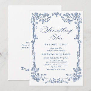 Elegant Dusty Blue French Garden BRIDAL SHOWER Invitation