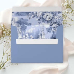 Elegant Dusty Blue French Garden Wedding Flowers Envelope