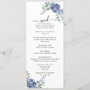 Elegant Dusty Blue Greenery Wedding Supplies Menu