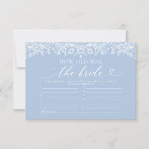 Elegant Dusty Blue How Old Was The Bride Game Invitation