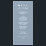 Elegant Dusty Blue Let's Eat Calligraphy Wedding  Menu<br><div class="desc">A modern and elegant minimalist chic wedding light blue dinner menu. Which features chic template design of dusty blue solid background and white typography . And let's eat wording in elegant chic calligraphy. Grab it and make your wedding menu chic and classy.</div>