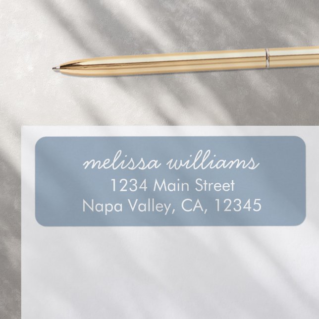 Elegant Dusty Blue Minimalist Return Address Label (Creator Uploaded)