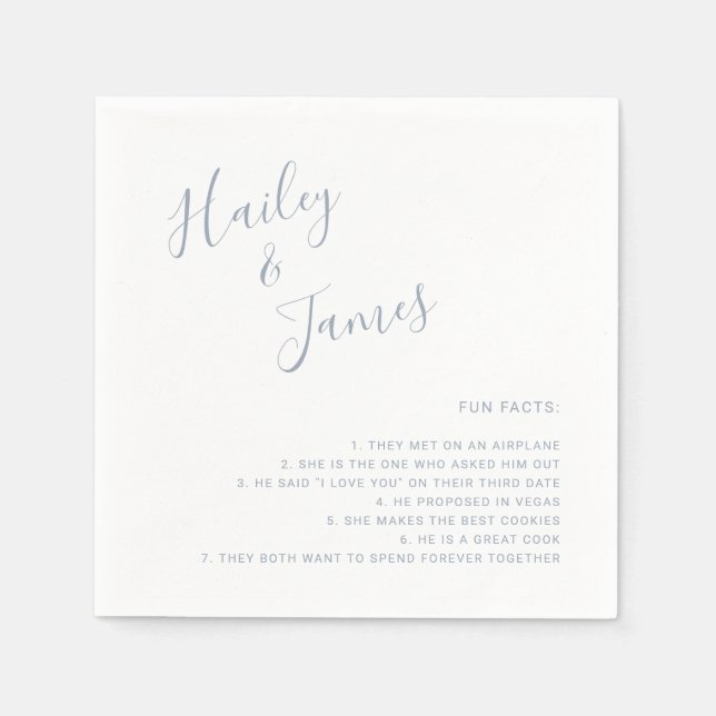 Elegant Dusty Blue Modern Wedding Napkin (Front)