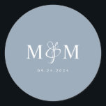 Elegant Dusty Blue Monogram Wedding Envelope Seal<br><div class="desc">Modern Elegant Dusty Blue Monogram Wedding Envelope Seal.</div>