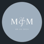 Elegant Dusty Blue Monogram Wedding Envelope Seal<br><div class="desc">Modern Elegant Dusty Blue Monogram Wedding Envelope Seal.</div>