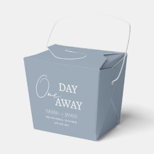 Elegant Dusty Blue One Day Away Rehearsal Dinner Favour Box
