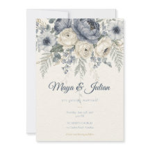 Elegant Dusty Blue Peony French Floral Wedding