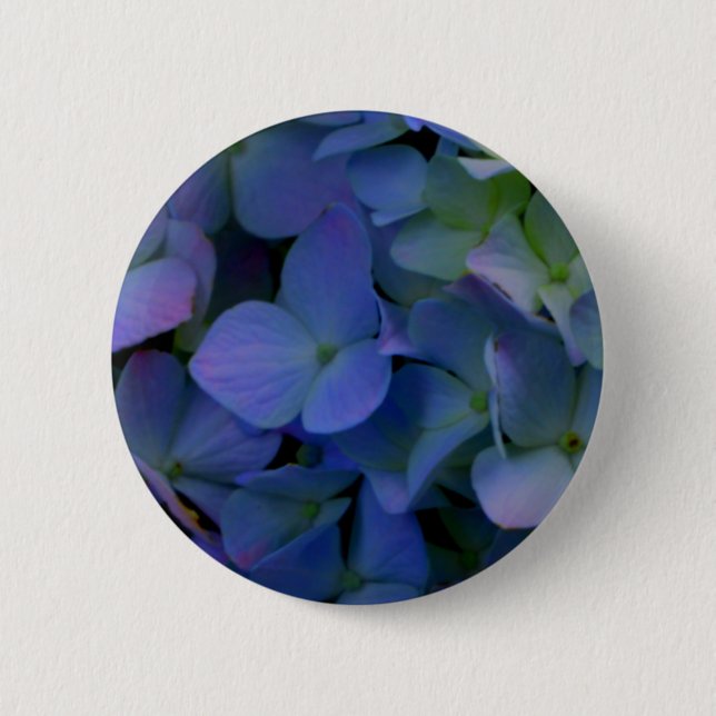 Elegant dusty blue purple floral 6 cm round badge (Front)
