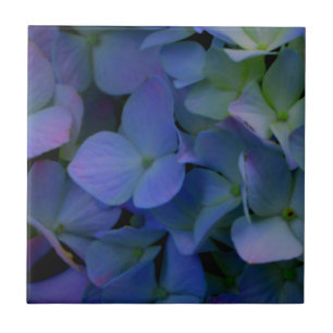 Elegant dusty blue purple floral ceramic tile