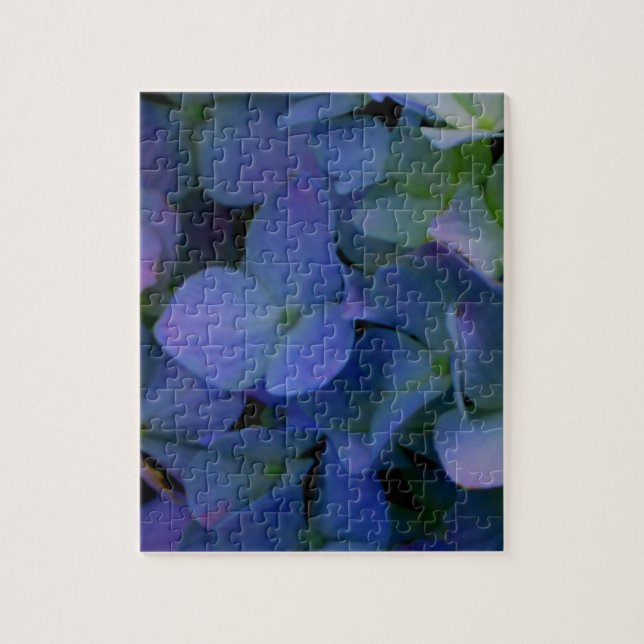 Elegant dusty blue purple floral jigsaw puzzle (Vertical)