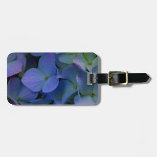 Elegant dusty blue purple floral luggage tag