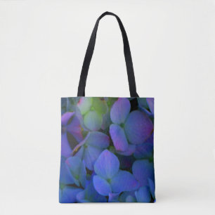 Elegant dusty blue purple floral tote bag