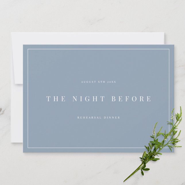 Elegant Dusty Blue Rehearsal Dinner Invitation (Creator Uploaded)