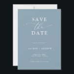 Elegant Dusty Blue Save the Date Invitation<br><div class="desc">Beautiful and elegant dusty blue Save the Date.  Fully customisable with names,  dates,  location and colours to match your wedding theme.</div>