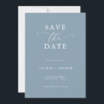 Elegant Dusty Blue Save the Date Invitation<br><div class="desc">Beautiful and elegant dusty blue Save the Date.  Fully customisable with names,  dates,  location and colours to match your wedding theme.</div>