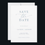 Elegant Dusty Blue Save the Date Invitation<br><div class="desc">Beautiful and elegant dusty blue Save the Date.  Fully customisable with names,  dates,  location and colours to match your wedding theme.</div>